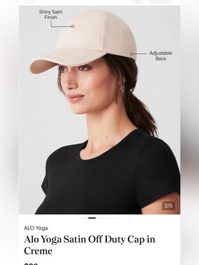 ALO Yoga Satin Off Duty Cap - Creme & Black